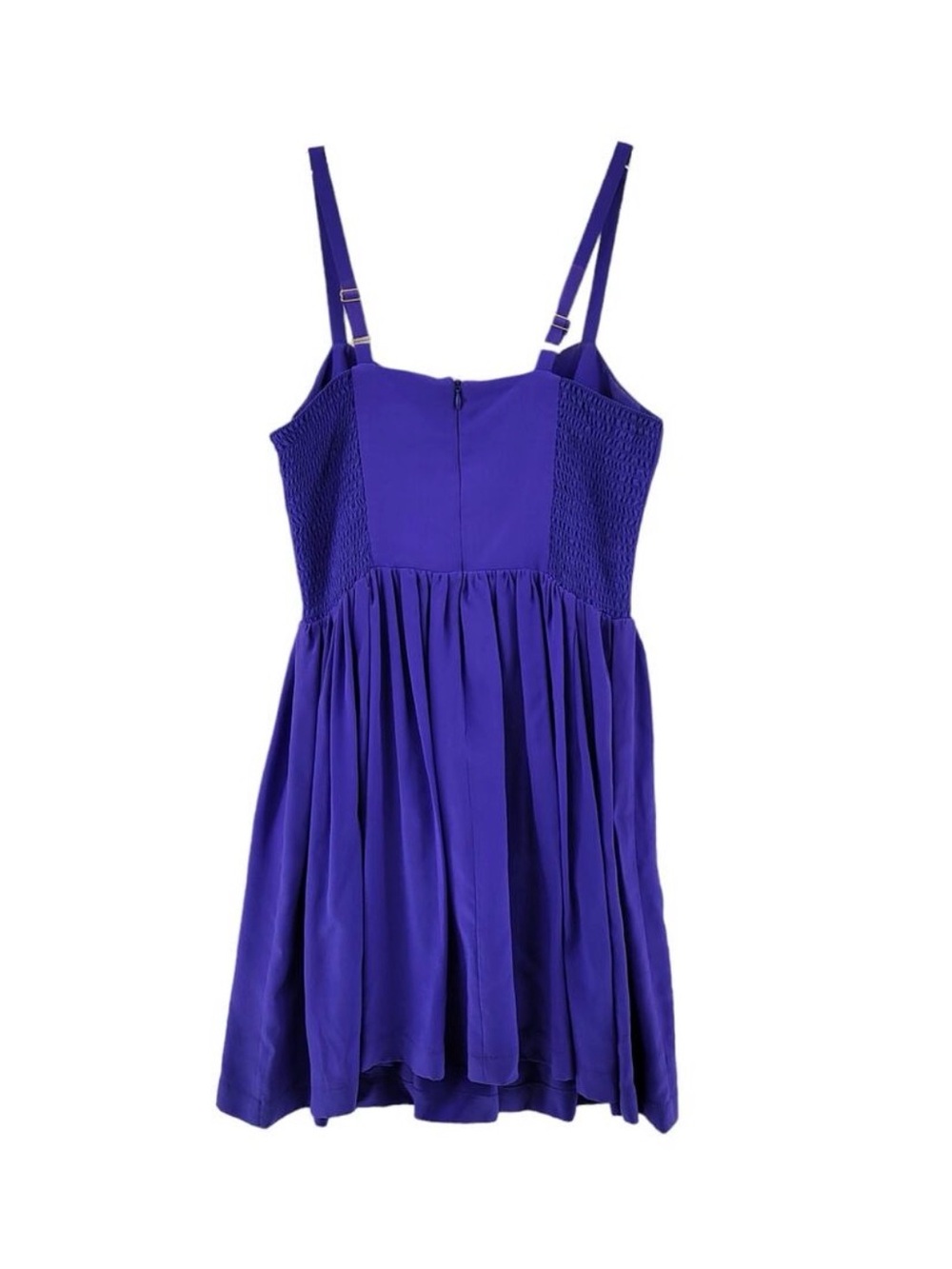 Amanda Uprichard-Revolve-Mimosa Royal Irrgdescant Blue Silk Mini Dress - Picture 4 of 6